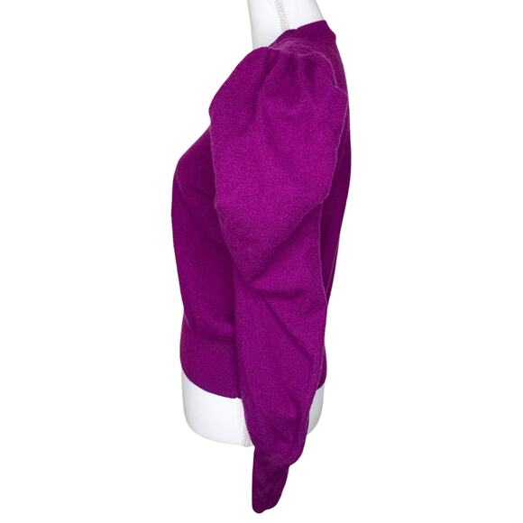 Ulla Johnson Marin Hibiscus Purple Wool Puff Juliette Sleeve Pullover Sweater - Picture 4 of 8